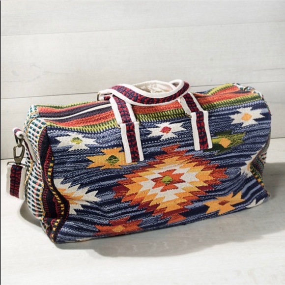 Host Pick💥 NWT Navajo Aztec Duffel High Handmade Woven Quality Bag - Picture 3 of 13